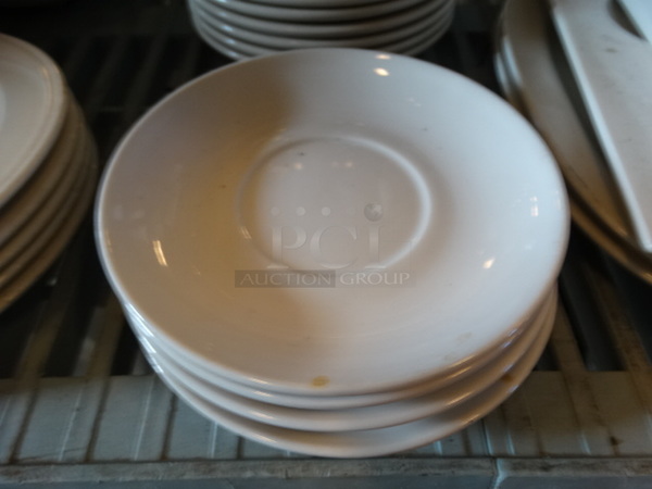 5 White Ceramic Saucers. 6.5x6.5x1. 5 Times Your Bid!