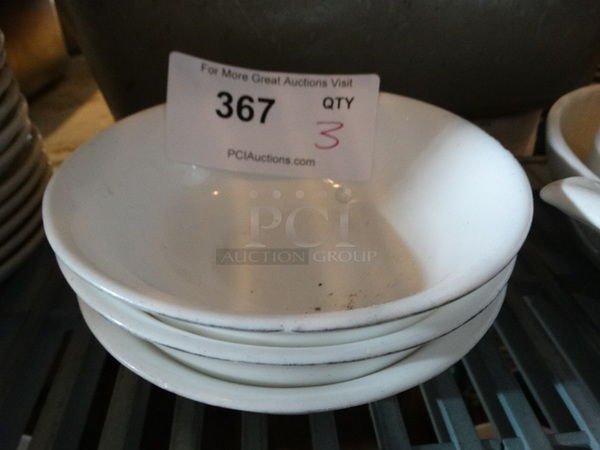 3 White Ceramic Bowls. 6x6x2. 3 Times Your Bid!