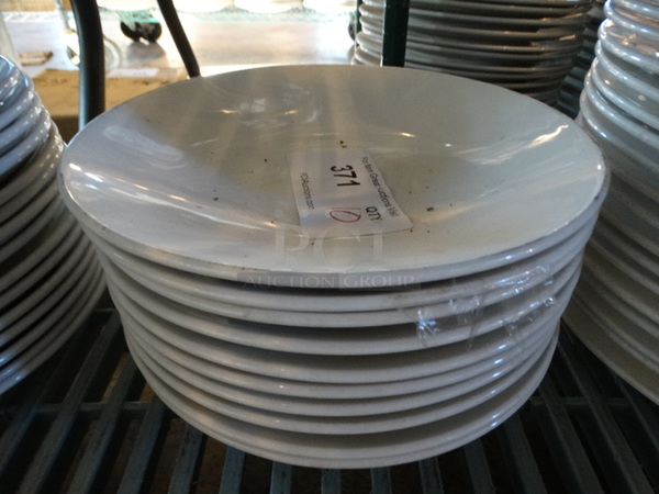 10 White Ceramic Plates. 10.5x10.5x2. 10 Times Your Bid!
