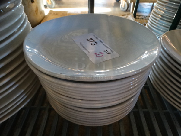 16 White Ceramic Plates. 9x9x1. 16 Times Your Bid!