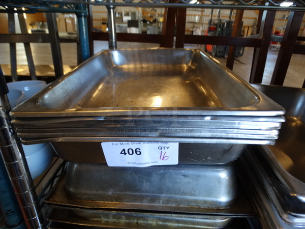 16 Stainless Steel Full Size Drop In Bins. 1/1x2. 16 Times Your Bid!