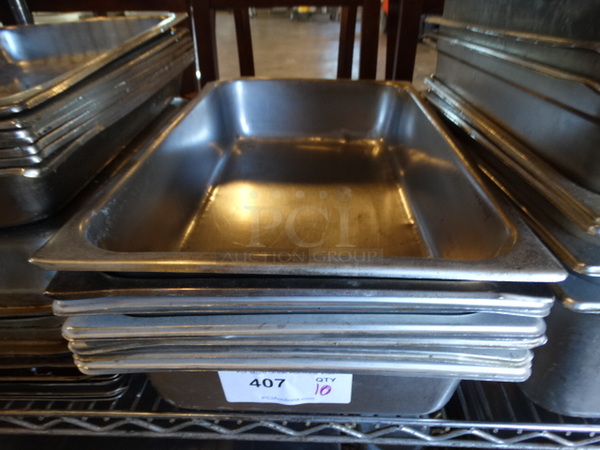 10 Stainless Steel Full Size Drop In Bins. 1/1x4. 10 Times Your Bid!