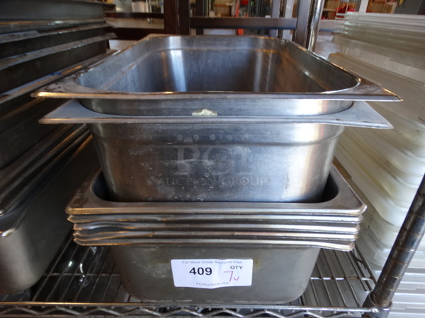 7 Stainless Steel Full Size Drop In Bins. 1/1x6. 7 Times Your Bid!