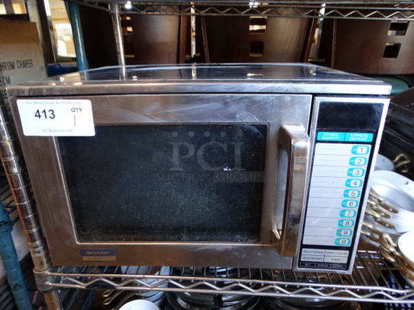Sharp Stainless Steel Commercial Countertop Microwave Oven. 20x21x13