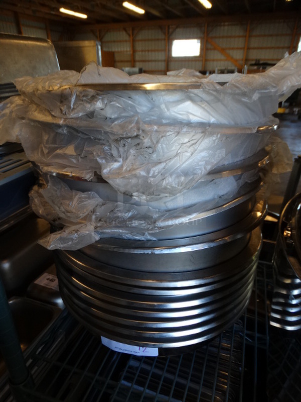 12 Metal Round Chafing Dish Round Bins. 15x15x2.5. 12 Times Your Bid!
