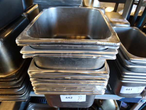 21 Stainless Steel 1/2 Size Drop In Bins. 1/2x6. 21 Times Your Bid!