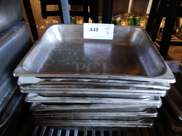9 Stainless Steel 1/2 Size Drop In Bins. 1/2x2. 9 Times Your Bid!