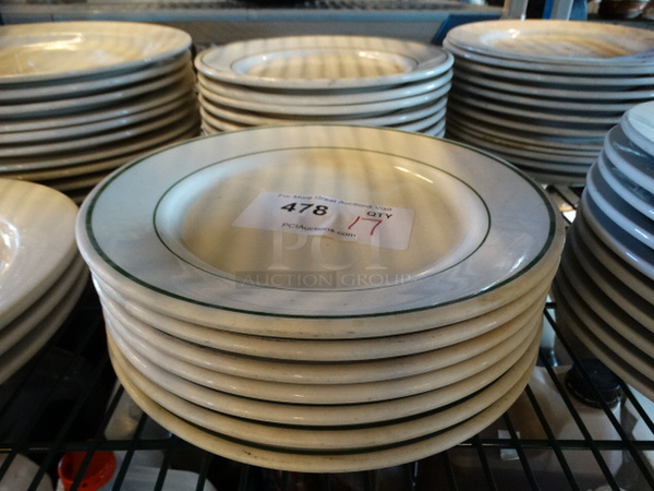 17 White Ceramic Plates. 10.5x10.5x1. 17 Times Your Bid!