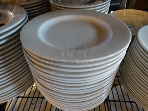 20 White Ceramic Plates. 12x12x1. 20 Times Your Bid!