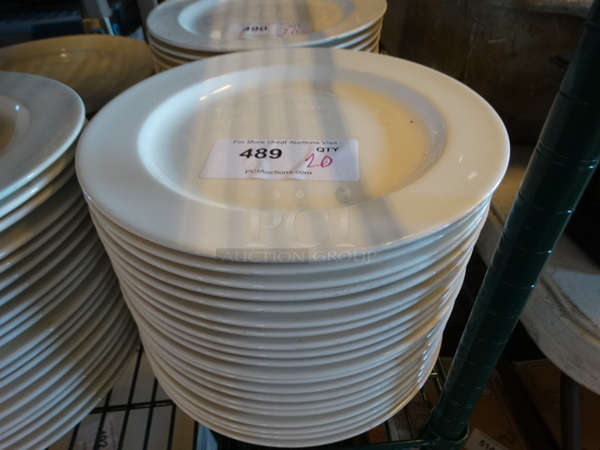 20 White Ceramic Plates. 11.5x11.5x1. 20 Times Your Bid!
