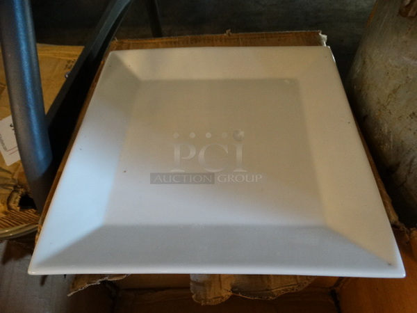 12 BRAND NEW IN BOX! White Ceramic Square Plates. 11.5x11.5x1. 12 Times Your Bid!