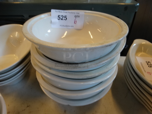 6 White Ceramic Bowls. 9x9x3. 6 Times Your Bid!