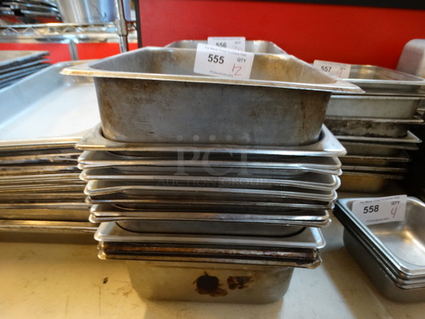 12 Stainless Steel 1/2 Size Drop In Bins. 1/2x4. 12 Times Your Bid!
