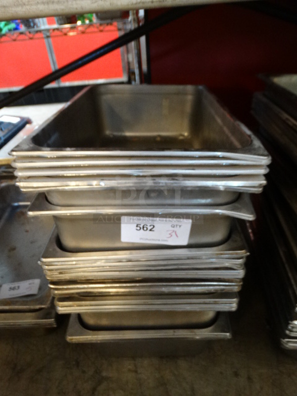 31 Stainless Steel Full Size Drop In Bins. 1/1x6. 31 Times Your Bid!