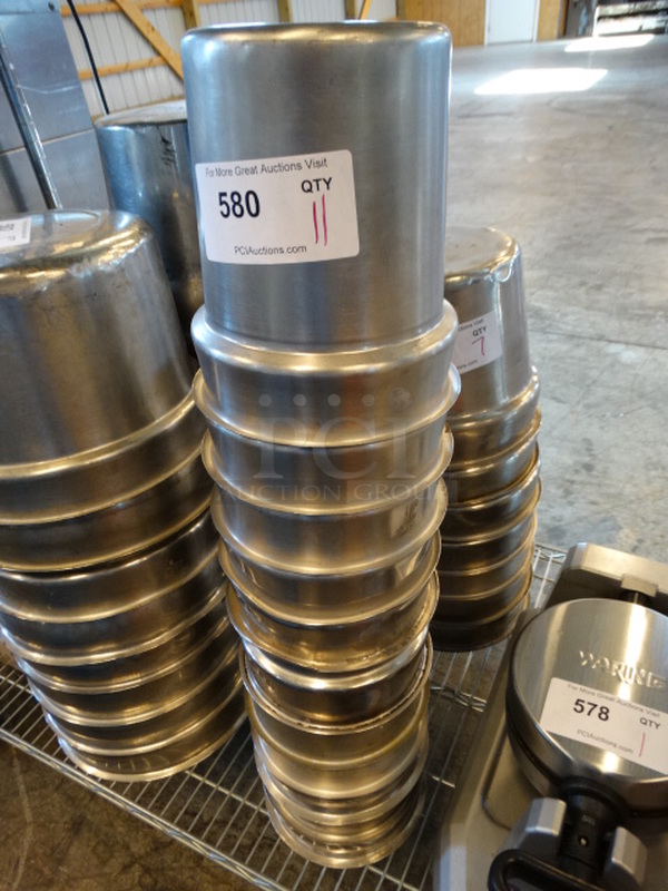 11 Stainless Steel Cylindrical Drop In Bins. 7.5x7.5x8. 11 Times Your Bid!