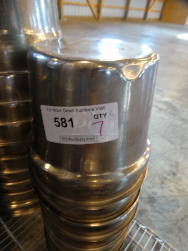 7 Stainless Steel Cylindrical Drop In Bins. 9x9x8. 7 Times Your Bid!