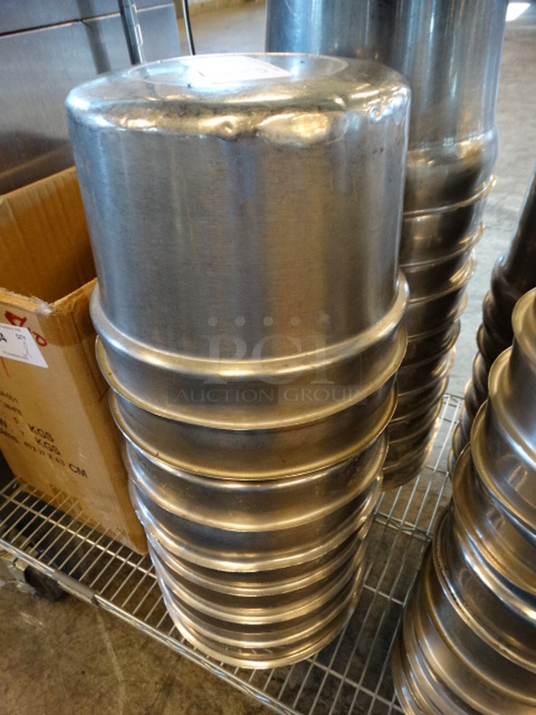 8 Stainless Steel Cylindrical Drop In Bins. 11x11x8. 8 Times Your Bid!