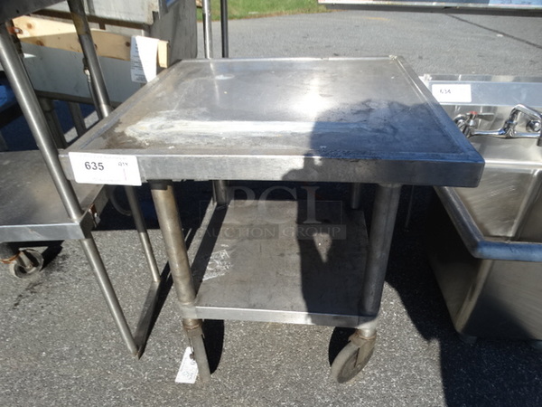 Stainless Steel Equipment Stand w/ Undershelf on Commercial Casters. 24x24x24.5