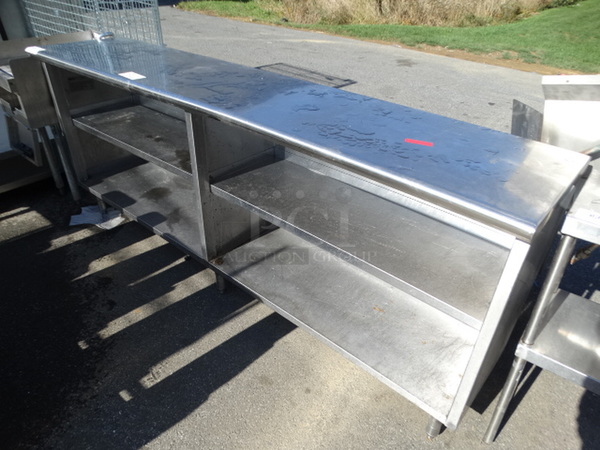 Stainless Steel Counter w/ 2 Undershelves. 84x18x34