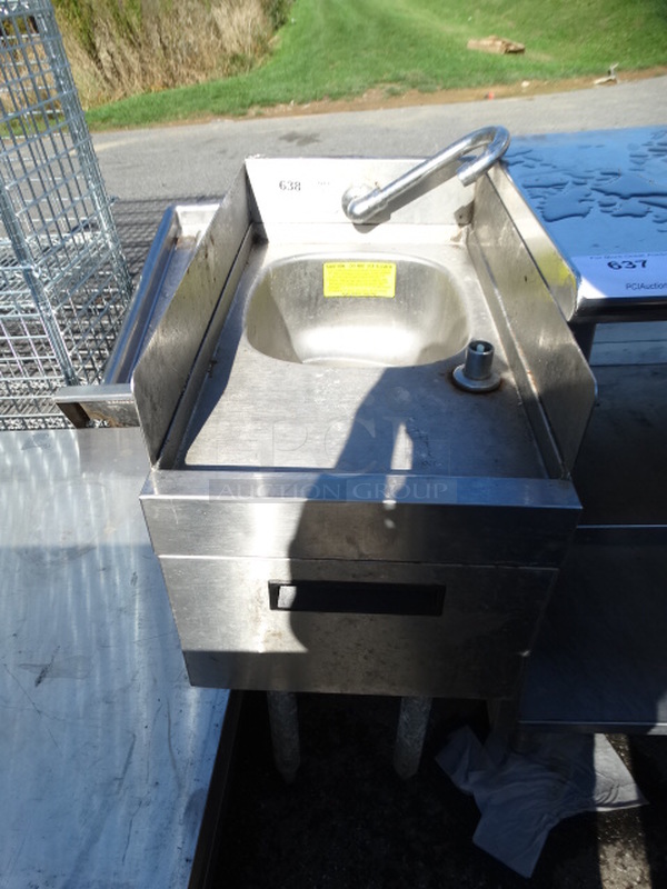 Stainless Steel Commercial Single Bay Sink w/ Faucet. 12x23.5x34