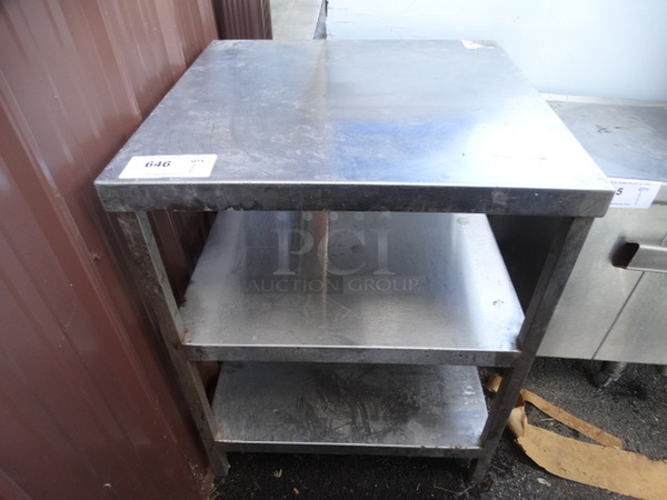 Stainless Steel Stand w/ 2 Undershelves. 22.5x22.5x28