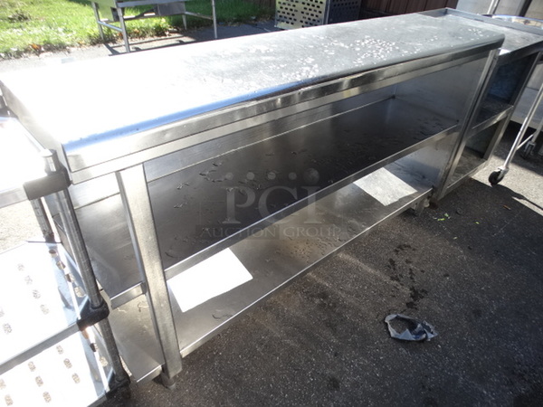 Stainless Steel Counter w/ 2 Undershelves. 64x16x36