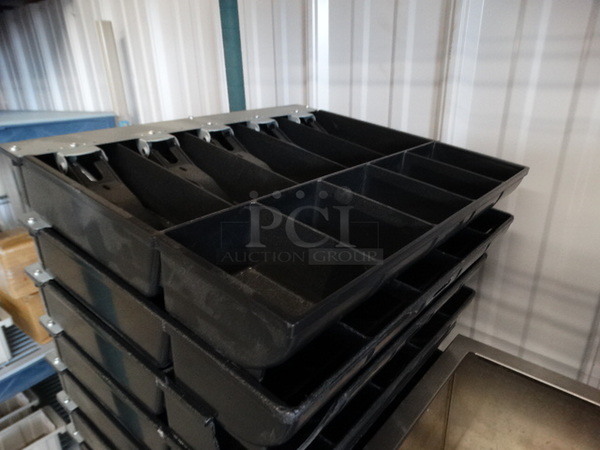 ALL ONE MONEY! Lot of 9 Black Poly Cash Drawer Inserts! 14x12x2 - Image 1 of 3