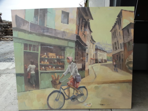 3 Pictures; Lady on Bike, Baker and Skateboarder. 51.5x1x60.5. 3 Times Your Bid!  - Image 2 of 8