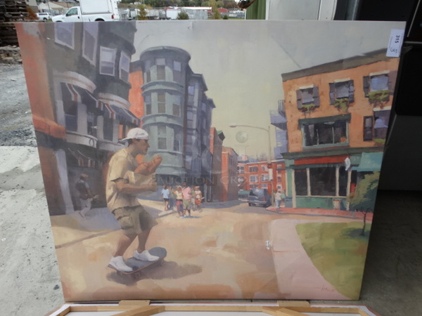 3 Pictures; Lady on Bike, Baker and Skateboarder. 51.5x1x60.5. 3 Times Your Bid!  - Image 7 of 8