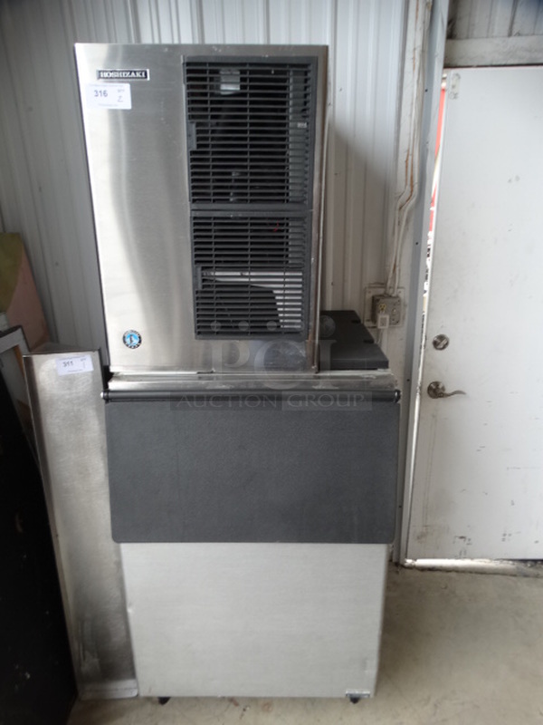 2 GREAT! Items; Hoshizaki Model KM-515MAJ Stainless Steel Commercial Ice Machine Head and Commercial Ice Machine Bin. 115 Volts, 1 Phase. 31x33x77. 2 Times Your Bid! Makes One Unit - Image 1 of 8