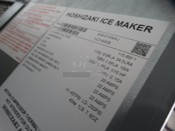 2 GREAT! Items; Hoshizaki Model KM-515MAJ Stainless Steel Commercial Ice Machine Head and Commercial Ice Machine Bin. 115 Volts, 1 Phase. 31x33x77. 2 Times Your Bid! Makes One Unit - Image 8 of 8
