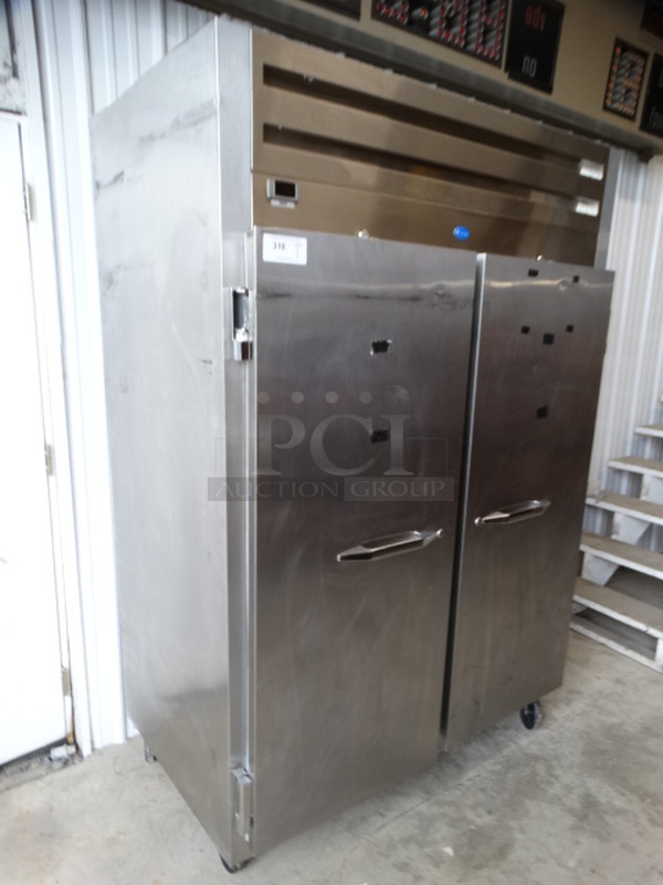 SWEET! Randell Model 2020F Stainless Steel Commercial 2 Door Reach In Freezer on Commercial Casters. 115 Volts, 1 Phase. 55x34x80. Could Not Test Due To Plug Style - Image 3 of 8