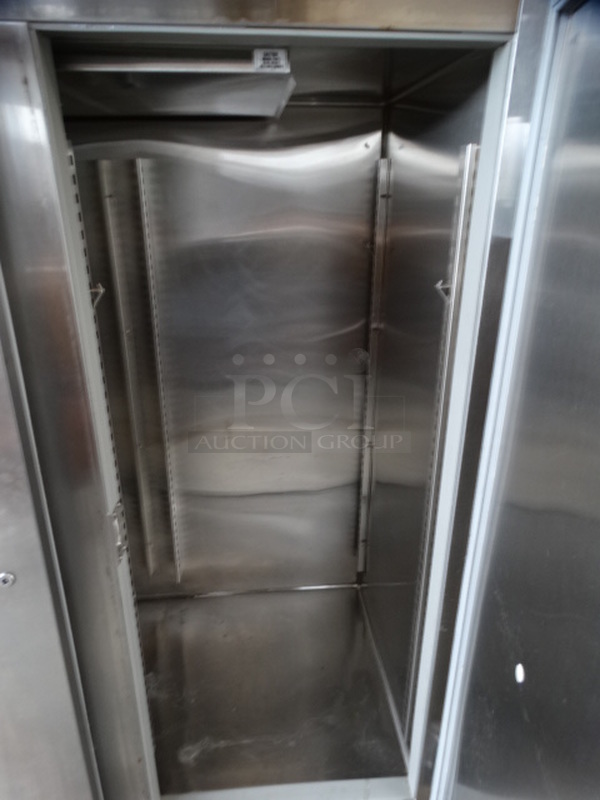 SWEET! Randell Model 2020F Stainless Steel Commercial 2 Door Reach In Freezer on Commercial Casters. 115 Volts, 1 Phase. 55x34x80. Could Not Test Due To Plug Style - Image 7 of 8