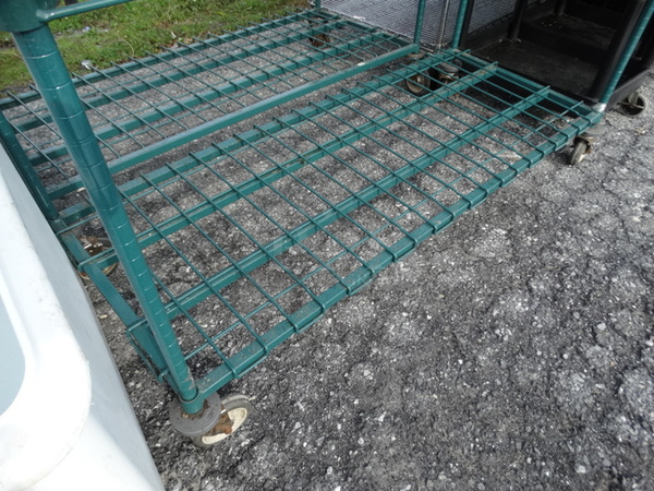 Metro Green Finish 5 Tier Shelving Unit on Commercial Casters. 60x24x74. BUYER MUST DISMANTLE. PCI CANNOT  DISMANTLE FOR SHIPPING. PLEASE CONSIDER FREIGHT CHARGES.  - Image 4 of 4