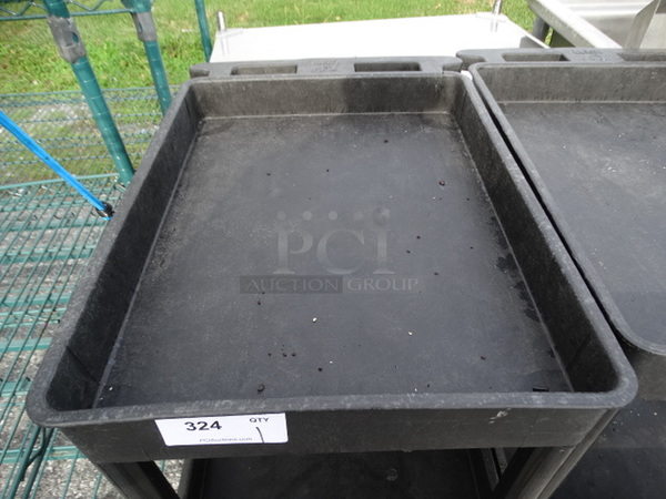 Black Poly 3 Tier Cart w/ Push Handle on Commercial Casters. 19x28x39 - Image 4 of 5