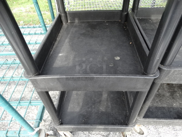 Black Poly 3 Tier Cart w/ Push Handle on Commercial Casters. 19x28x39 - Image 5 of 5