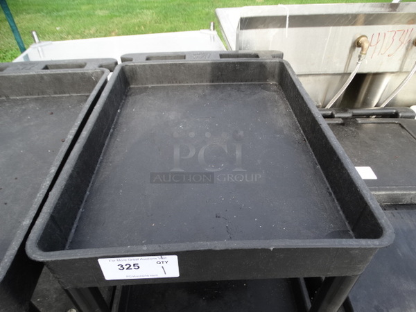 Black Poly 3 Tier Cart w/ Push Handle on Commercial Casters. 19x28x39 - Image 4 of 5