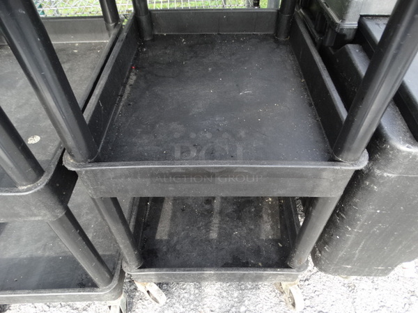 Black Poly 3 Tier Cart w/ Push Handle on Commercial Casters. 19x28x39 - Image 5 of 5