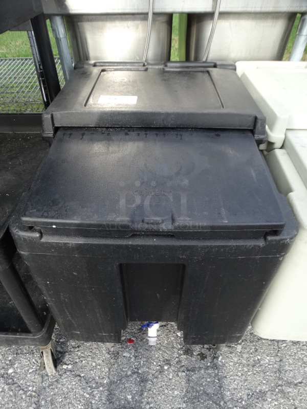 Cambro Black Poly Bin on Commercial Casters. 23x32x29