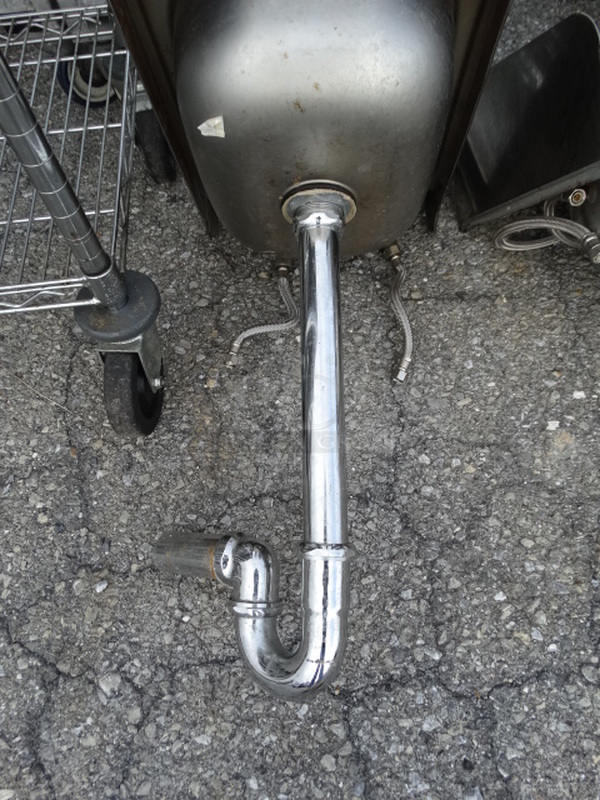 Stainless Steel Commercial Wall Mount Single Bay Sink w/ Faucet and Handles. 12.5x18x33 - Image 5 of 5