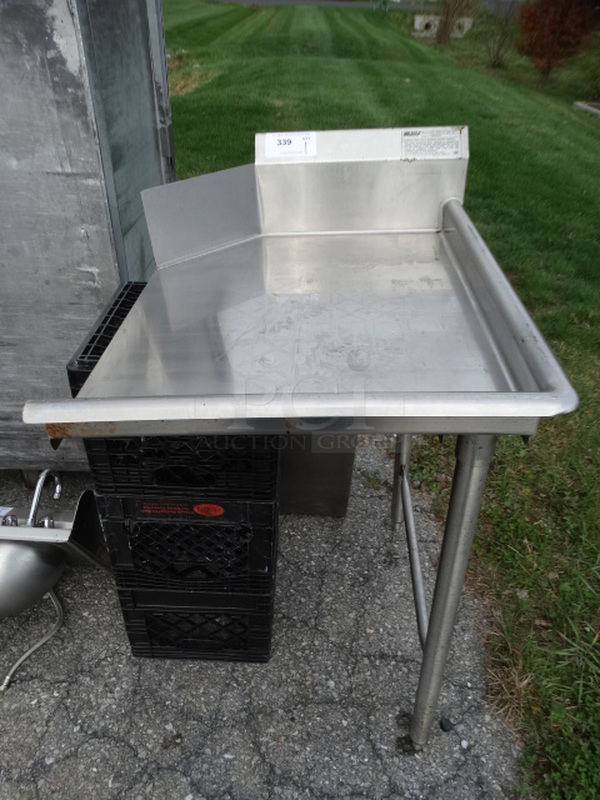 Stainless Steel Commercial Right Side Clean Side Dishwasher Table. 24x31x44 