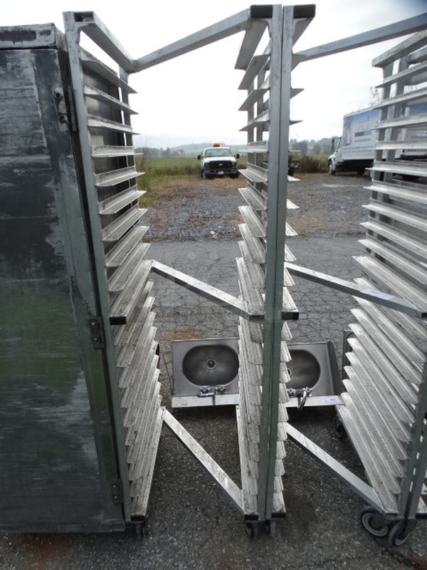 Metal Commercial Pan Transport Rack on Commercial Casters. 20.5x27x70 - Image 1 of 4