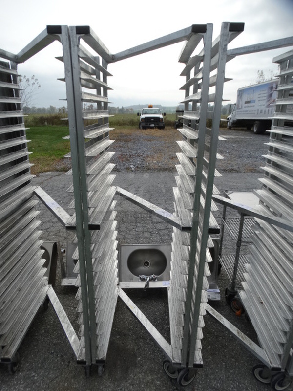 Metal Commercial Pan Transport Rack on Commercial Casters. 20.5x27x70 - Image 1 of 4