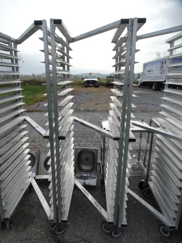 Metal Commercial Pan Transport Rack on Commercial Casters. 20.5x27x70 - Image 1 of 4