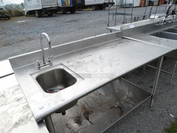 Stainless Steel Table w/ Sink Basin, Faucet, Handles, Backsplash and Undershelf. 60x30x40 - Image 4 of 7