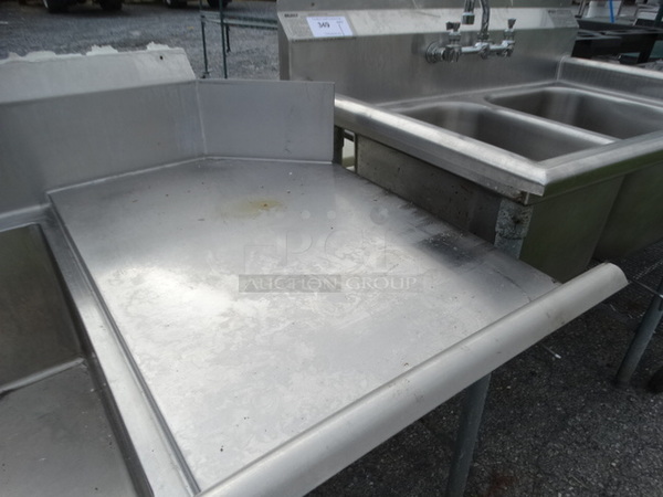 Stainless Steel Commercial 3 Bay Sink w/ Left Side Drainboard, Faucets, Handles and Spray Nozzle Attachment. 105x30x43. Bays 1824x12. Drainboard 22x27x2 - Image 6 of 9
