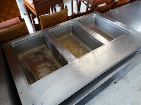WOW! Randell Model 3613 Stainless Steel Commercial 3 Bay Electric Powered Steam Table w/ Metal Undershelf on Commercial Casters. 208/240 Volts. 48x30x35 - Image 4 of 6