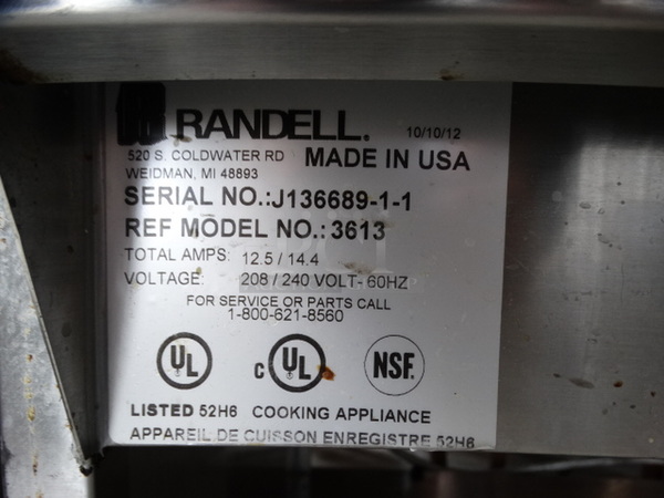 WOW! Randell Model 3613 Stainless Steel Commercial 3 Bay Electric Powered Steam Table w/ Metal Undershelf on Commercial Casters. 208/240 Volts. 48x30x35 - Image 5 of 6