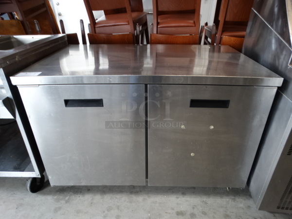 GREAT! Randell Model 9301-7 Stainless Steel Commercial 2 Door Undercounter Cooler on Commercial Casters. 115 Volts, 1 Phase. 48x30x32. Tested and Working! - Image 1 of 7