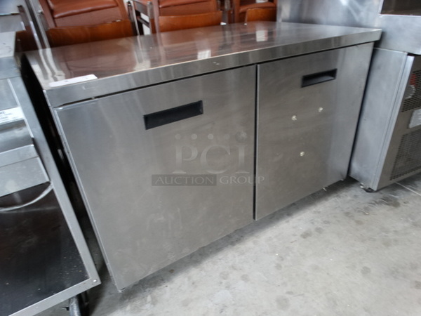 GREAT! Randell Model 9301-7 Stainless Steel Commercial 2 Door Undercounter Cooler on Commercial Casters. 115 Volts, 1 Phase. 48x30x32. Tested and Working! - Image 2 of 7